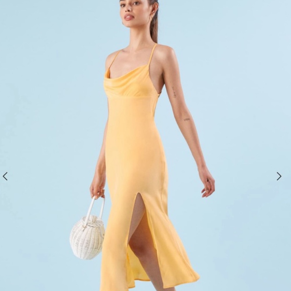 LAST DAY! Summery Reformation Yellow Slip Dress🌻